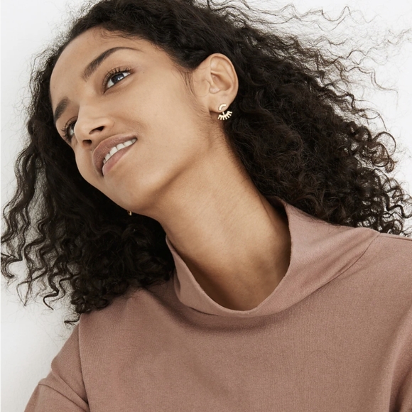 Madewell Front-Back Succulent Earrings Gold - Picture 3 of 4